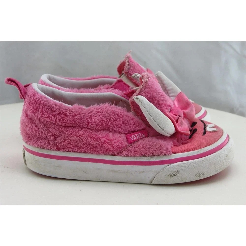 VANS Toddler Girls 5 Medium‎ Pink Loafer Fabric